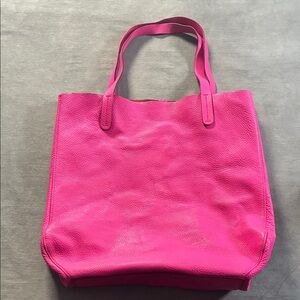 Gap Hot Pink Cow Leather Tote Bag